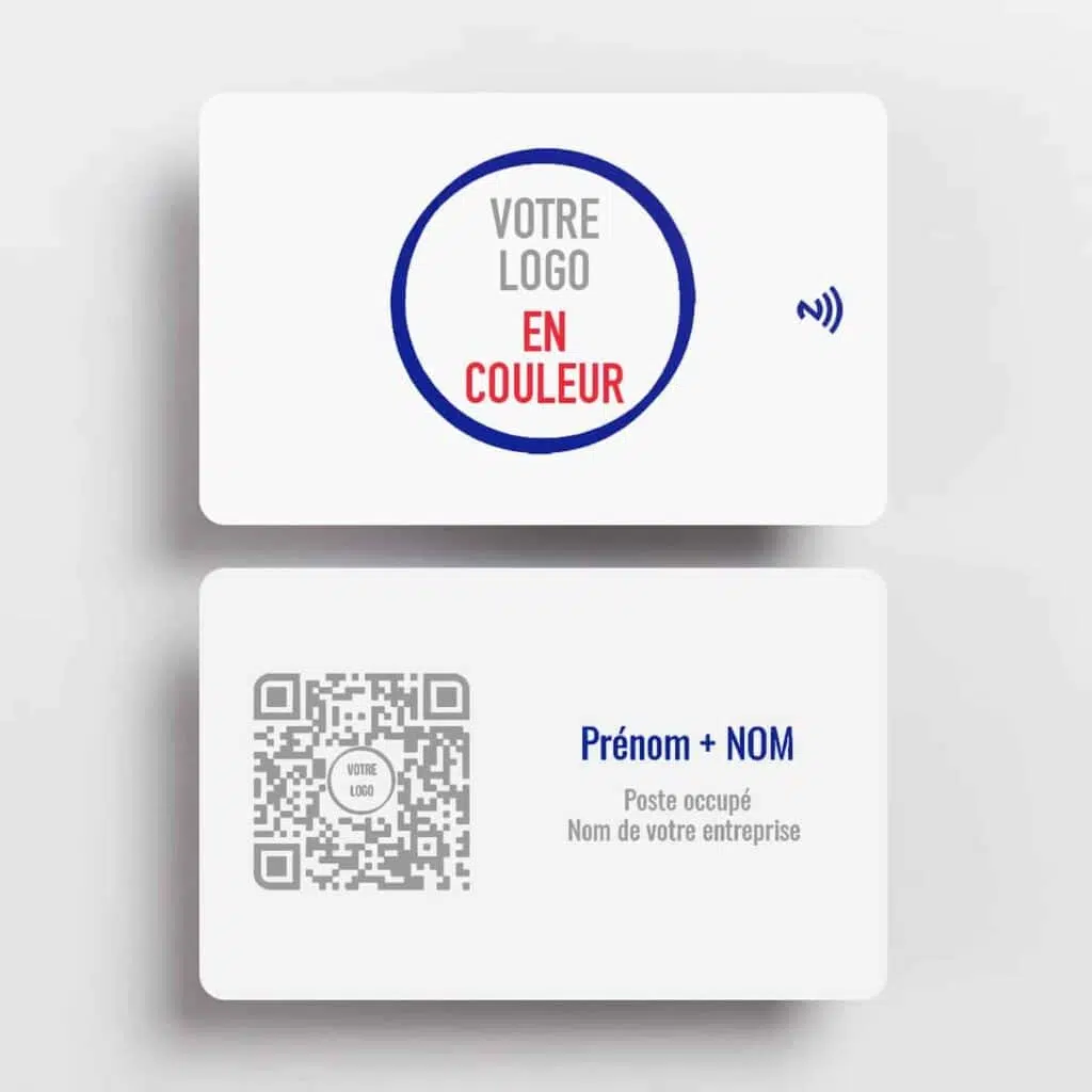 Petite entreprise et cartes de visite NFC avec logo en couleur de la marque F1RST CARD