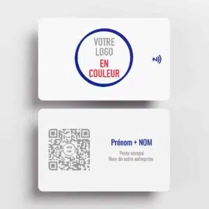 Petite entreprise et cartes de visite NFC avec logo en couleur de la marque F1RST CARD