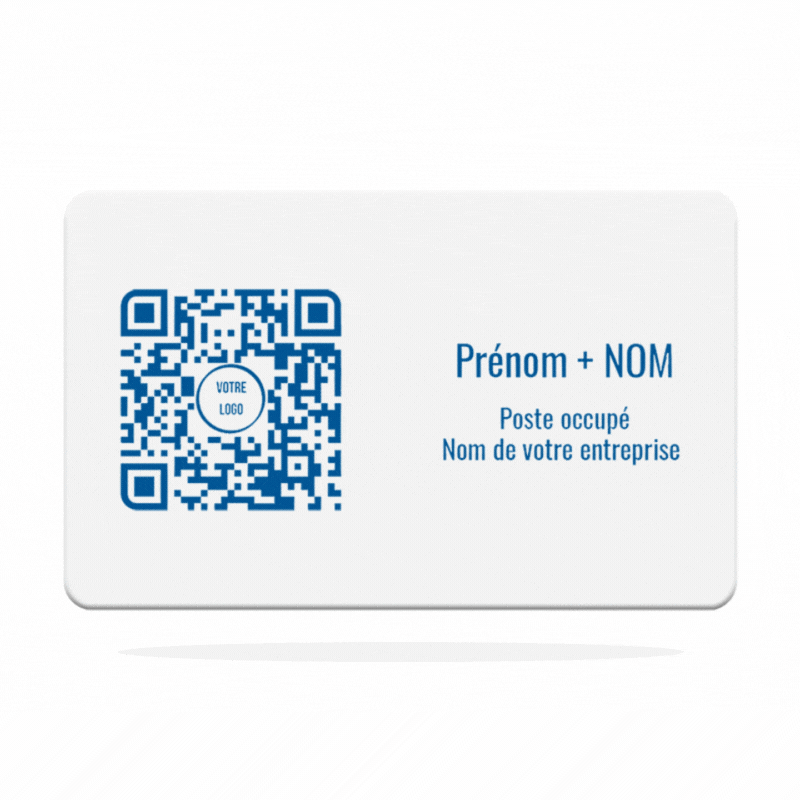 image du verso d'une business card F1RST CARD, une carte de visite connectée