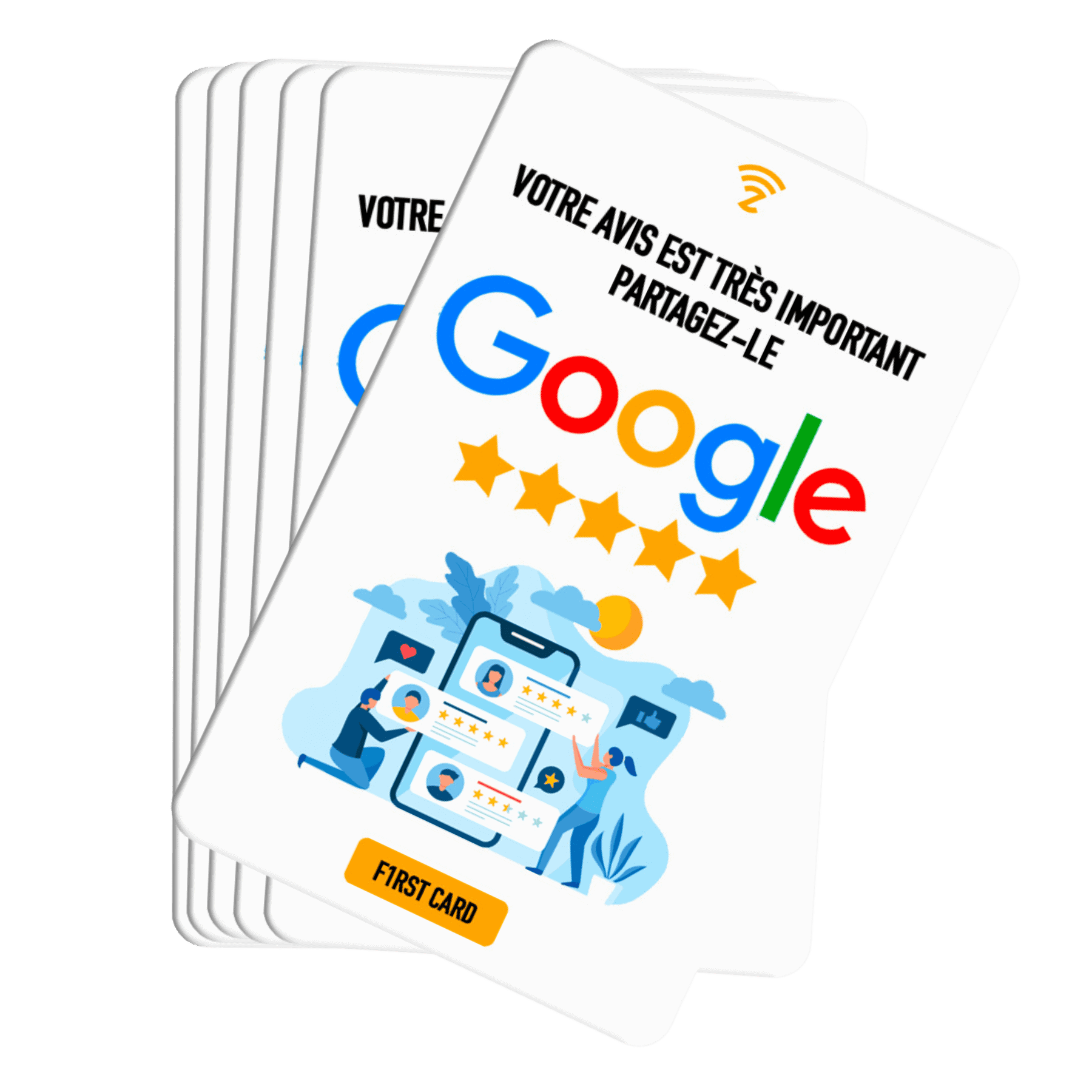 La carte avis google Google F1RST de F1RST CARD. une carte nfc connectée pour les entreprises